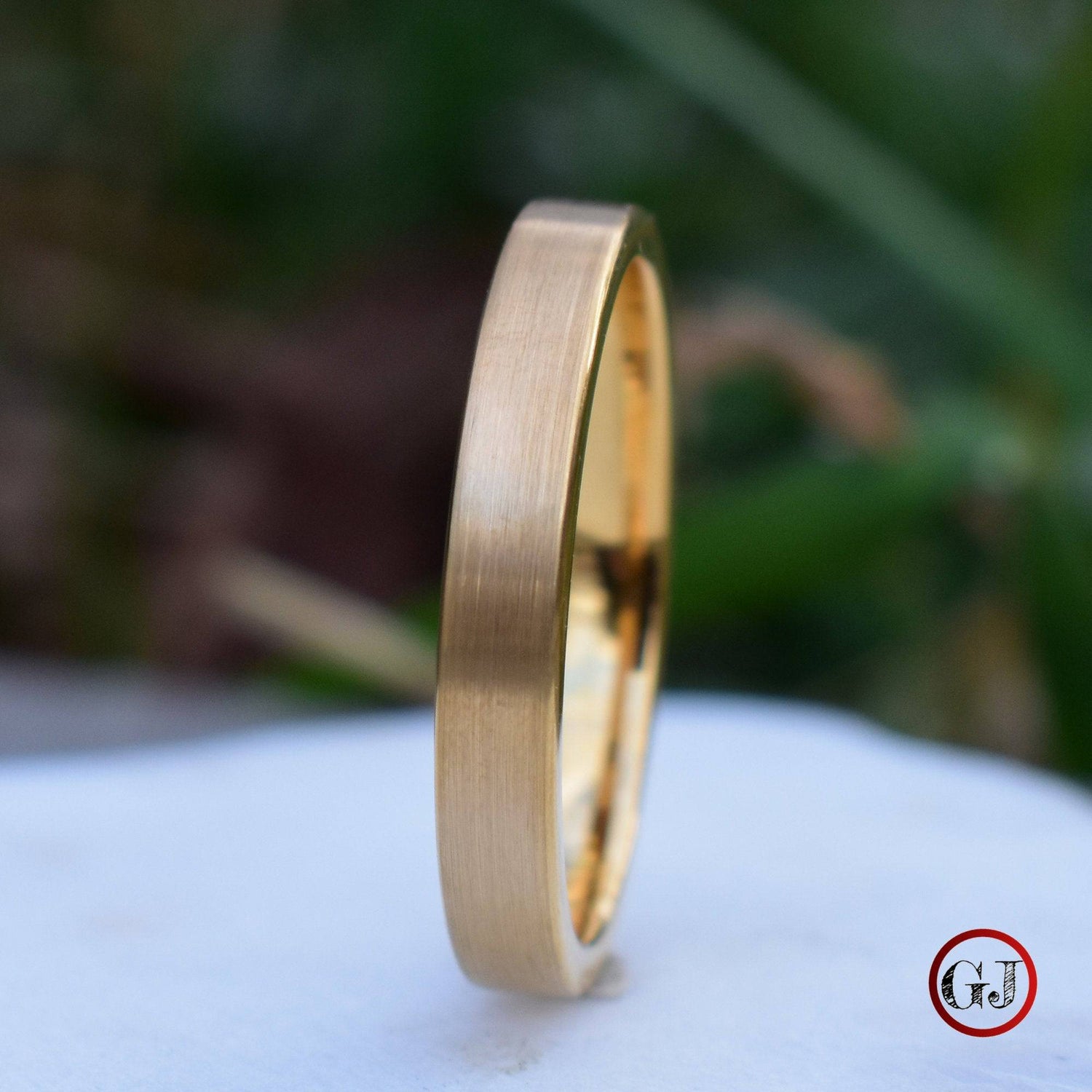 Tungsten Ring 4mm Brushed Gold Comfort fit band - Tungsten Titans