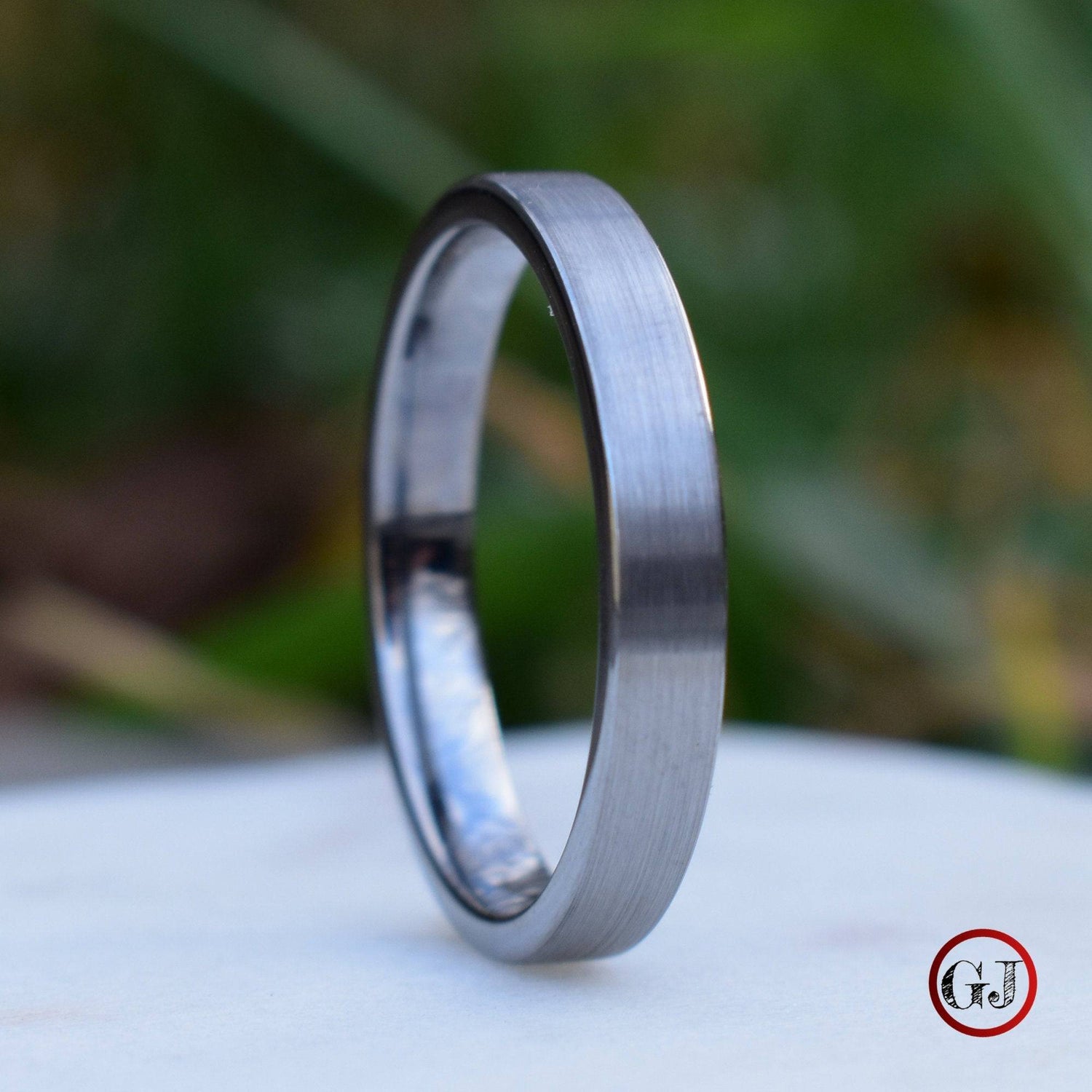 Tungsten Ring 4mm Brushed Silver Comfort fit band – Tungsten Titans