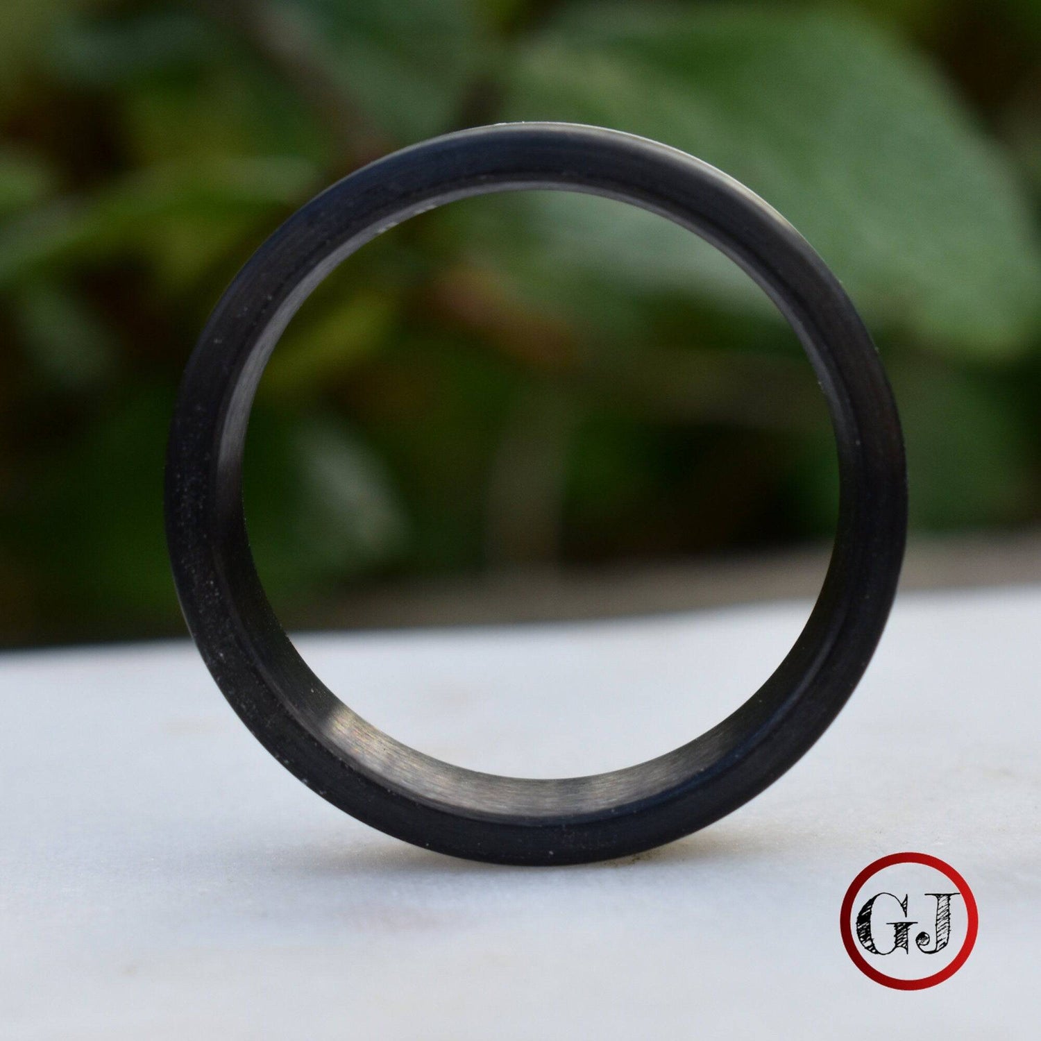 Deer Antler and Brushed Black Tungsten Ring with Polished Silver Tungsten Center - Tungsten Titans