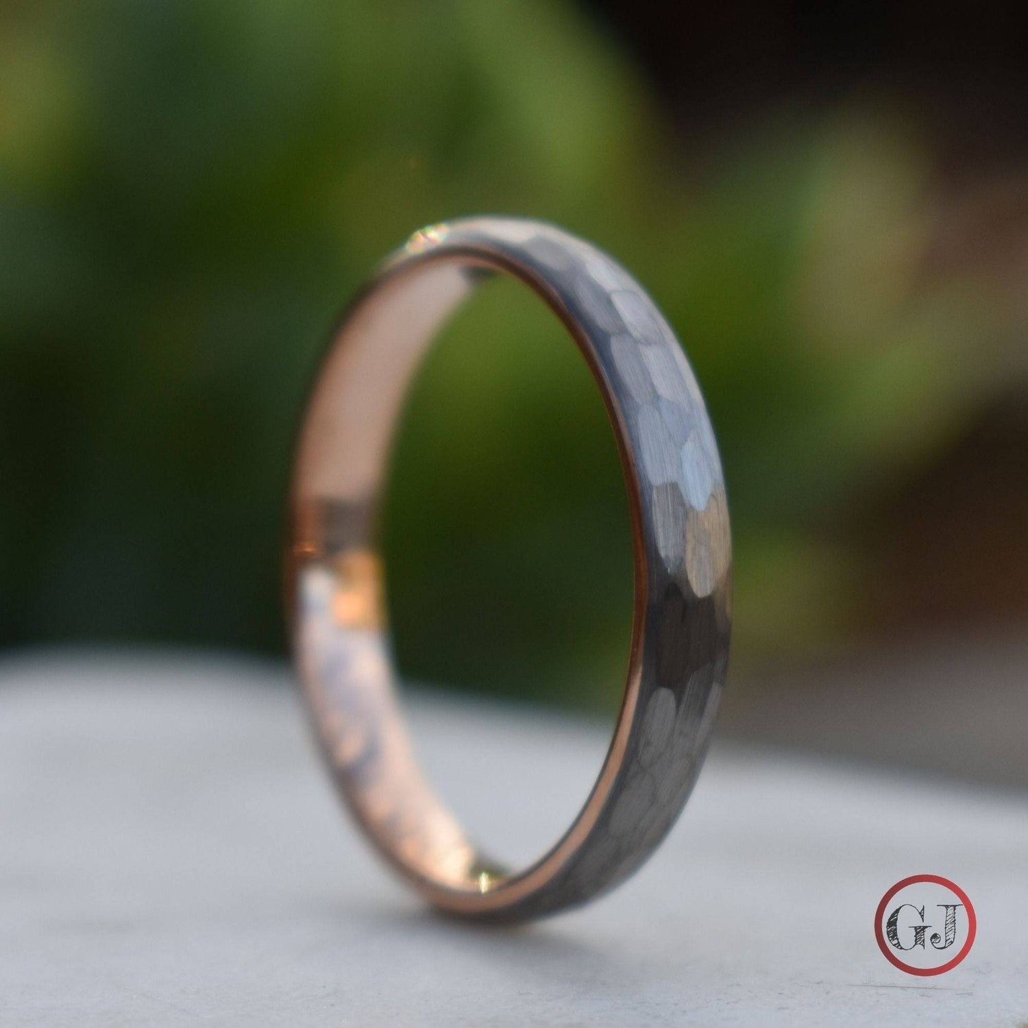 The Arche | 4mm Men's Hammered Titanium Wedding Band | Rustic and Main