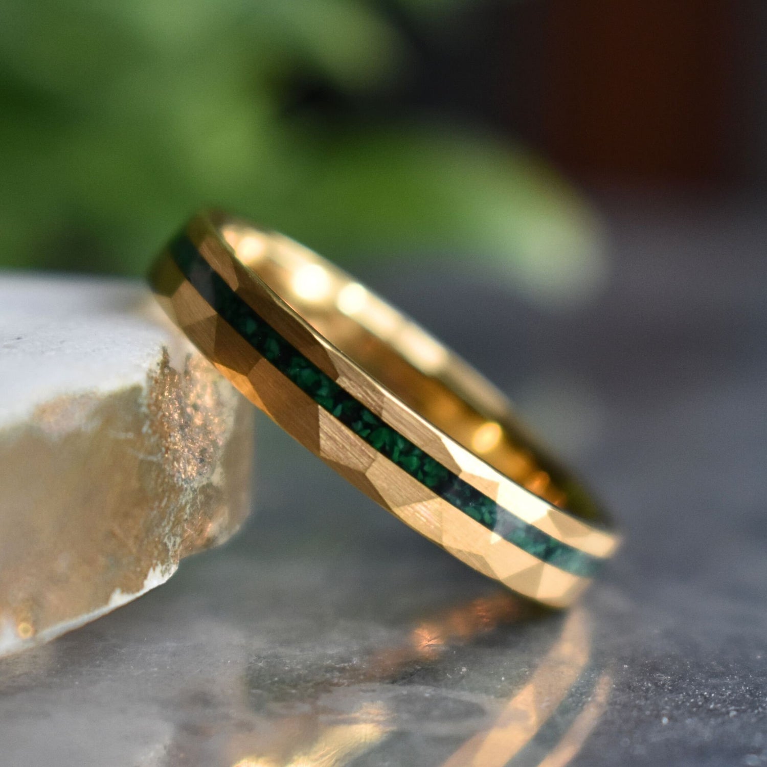 Malachite Gold Filled Wire Ring – The Intention Goddess